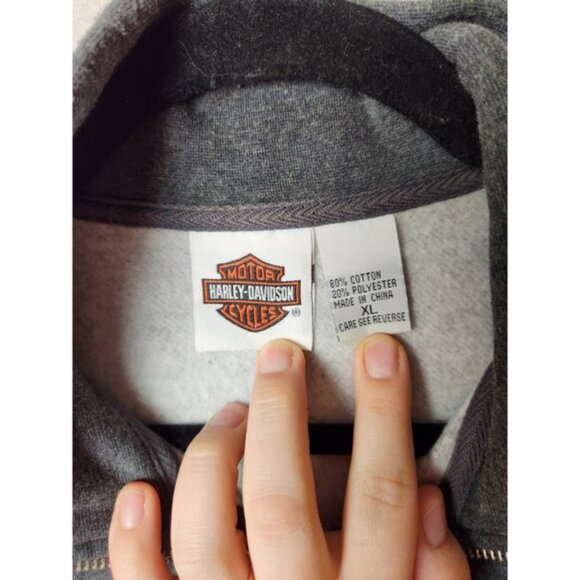 Harley Davidson Womens Vest Gray‎ Waist Length Full Zip Pockets Motorcycle XL - Picture 5 of 5